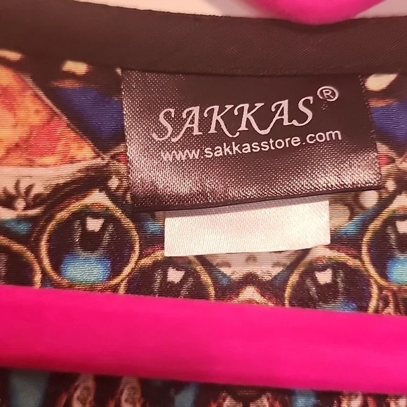 SAKKAS CAFTAN or KAFTAN  Flowing TUNIC Eyecatching Butterfly Print DRESS - Picture 2 of 7